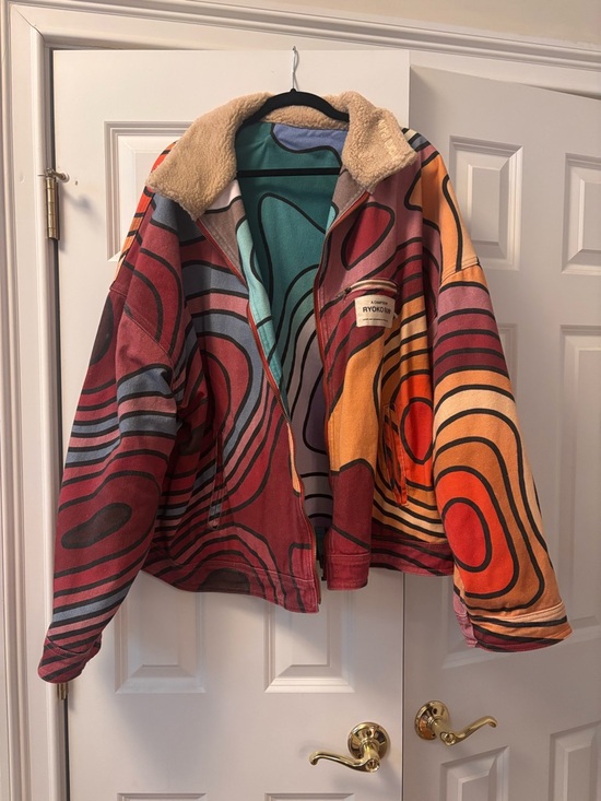 Ryoko Rain Jackets & Blazers - Reversible Multicolor Retro Sherpa-Lined Teddy Jacket